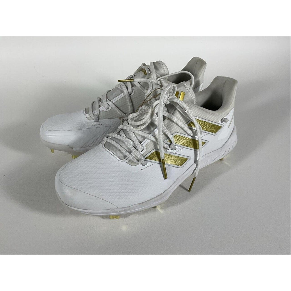 Adidas Adizero Afterburner 8 Baseball Cleats White Gold H00972 Men’s 7.5 New