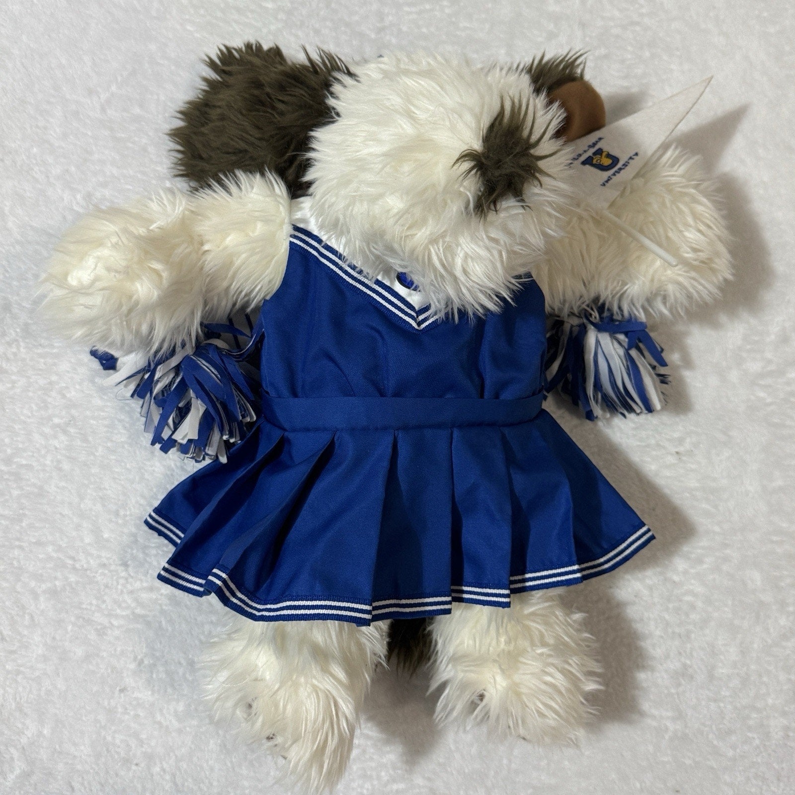 Vtg 1997 Build-A-Bear Shaggy Dog Plush Bear University Cheerleader Set Retired