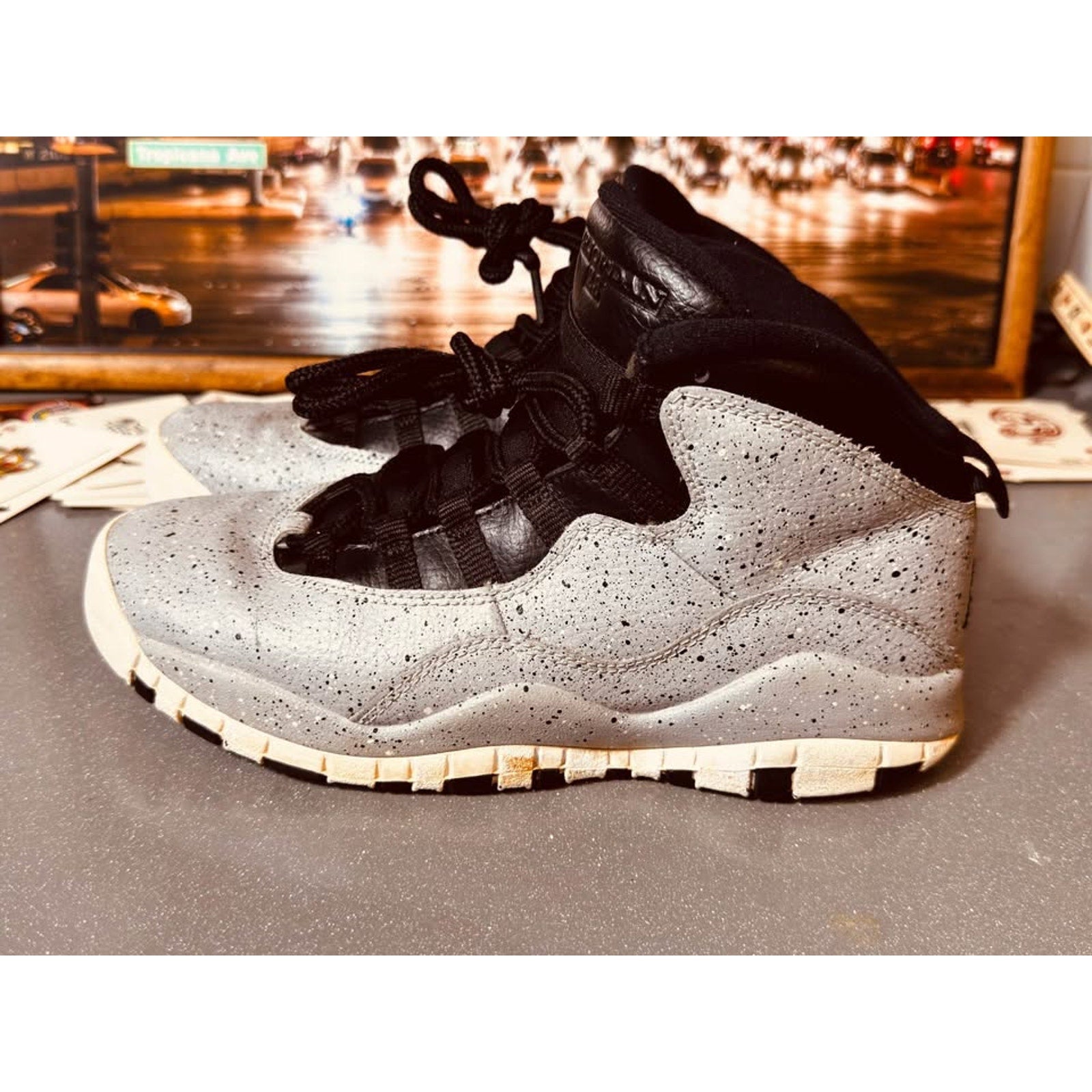 Nike Air Jordan 10 Retro GS Cement Smoke Grey Black 310806-062 5.5Y / Women’s 7