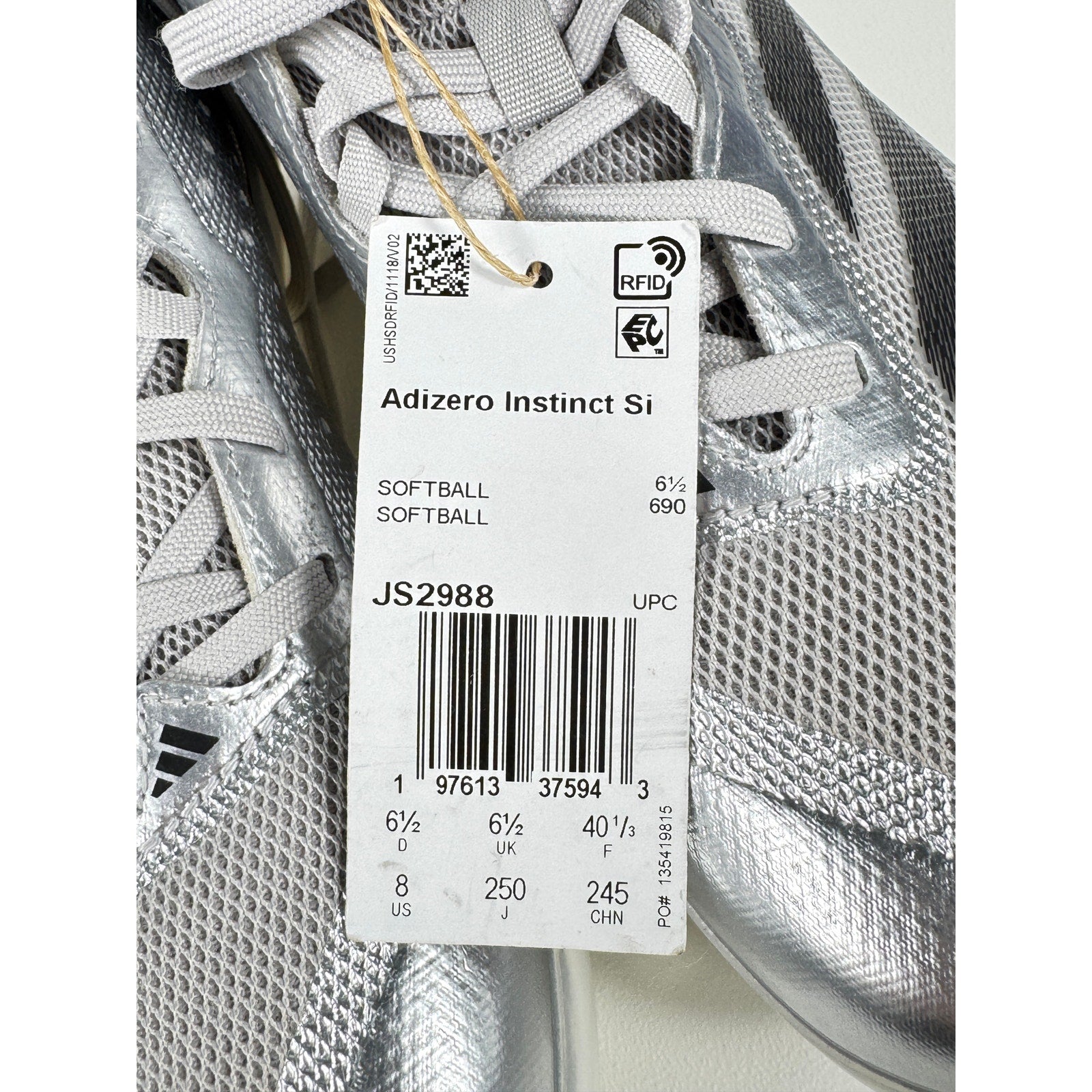 Adidas Adizero Instinct Si Softball Cleats Silver Black Women’s 8 JS2988 NWT