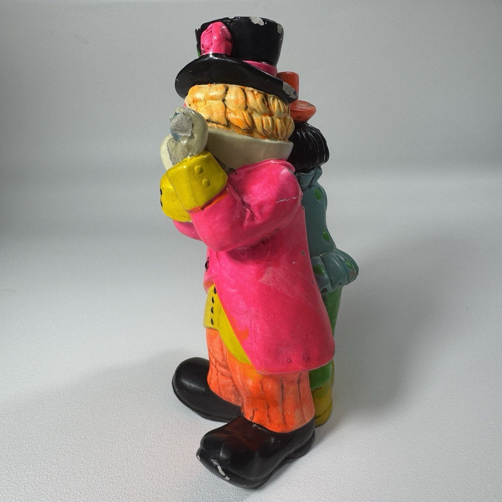 Vtg 1968 OSL Japan Musician Clown Coin Bank Chalkware Rare Vibrant Colorful HTF