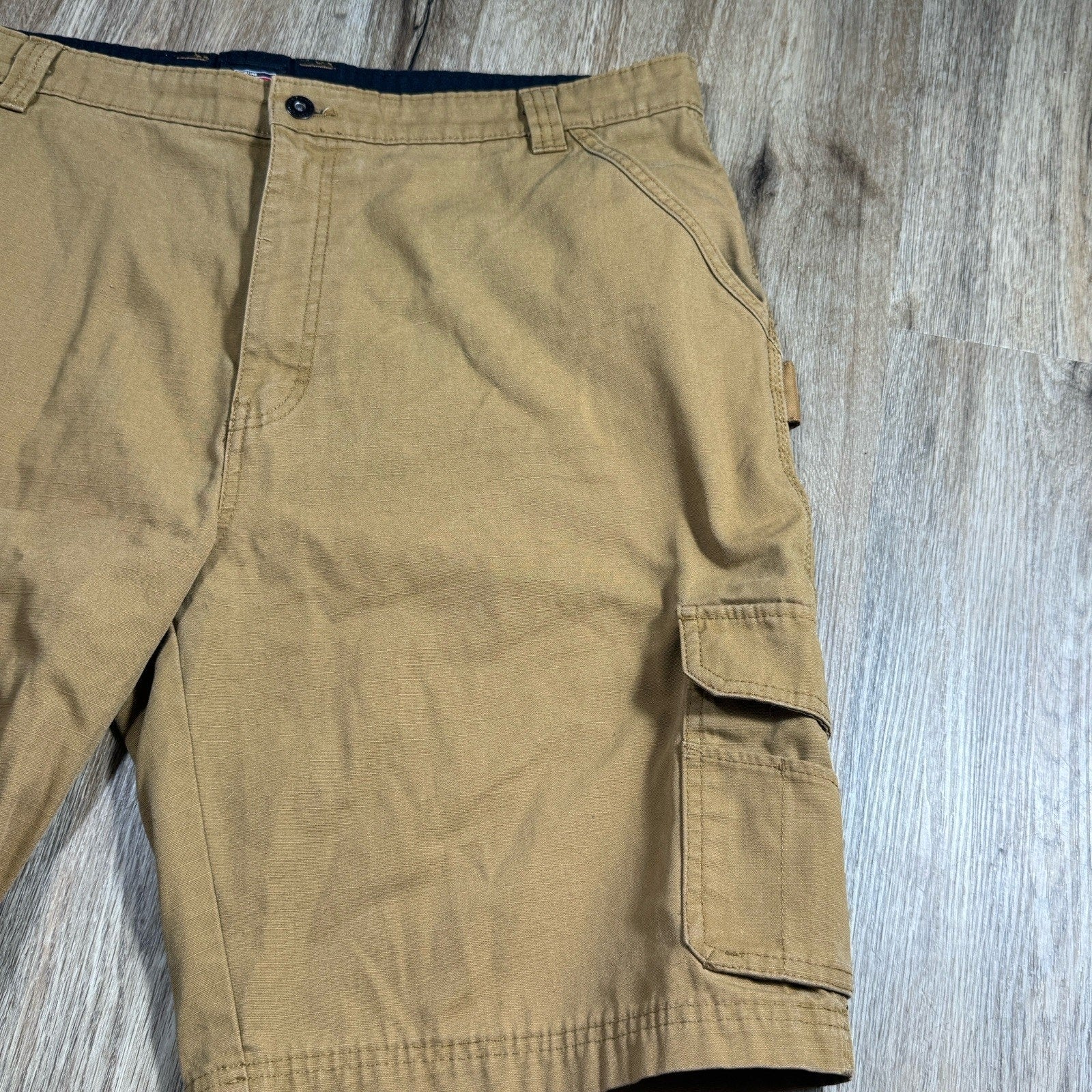 Genuine Dickies Ripstop Cargo Shorts Mens 40 Brown Relaxed Fit Work Utility