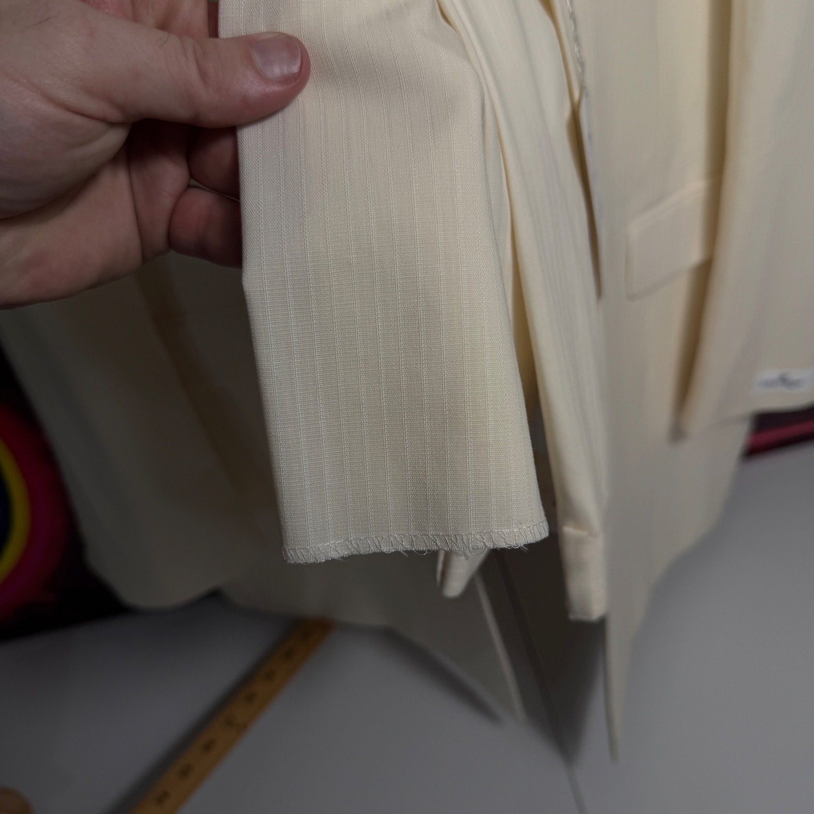 NWT Courrèges Homme Ivory Virgin Wool 2 Piece Suit EU 47 French Designer