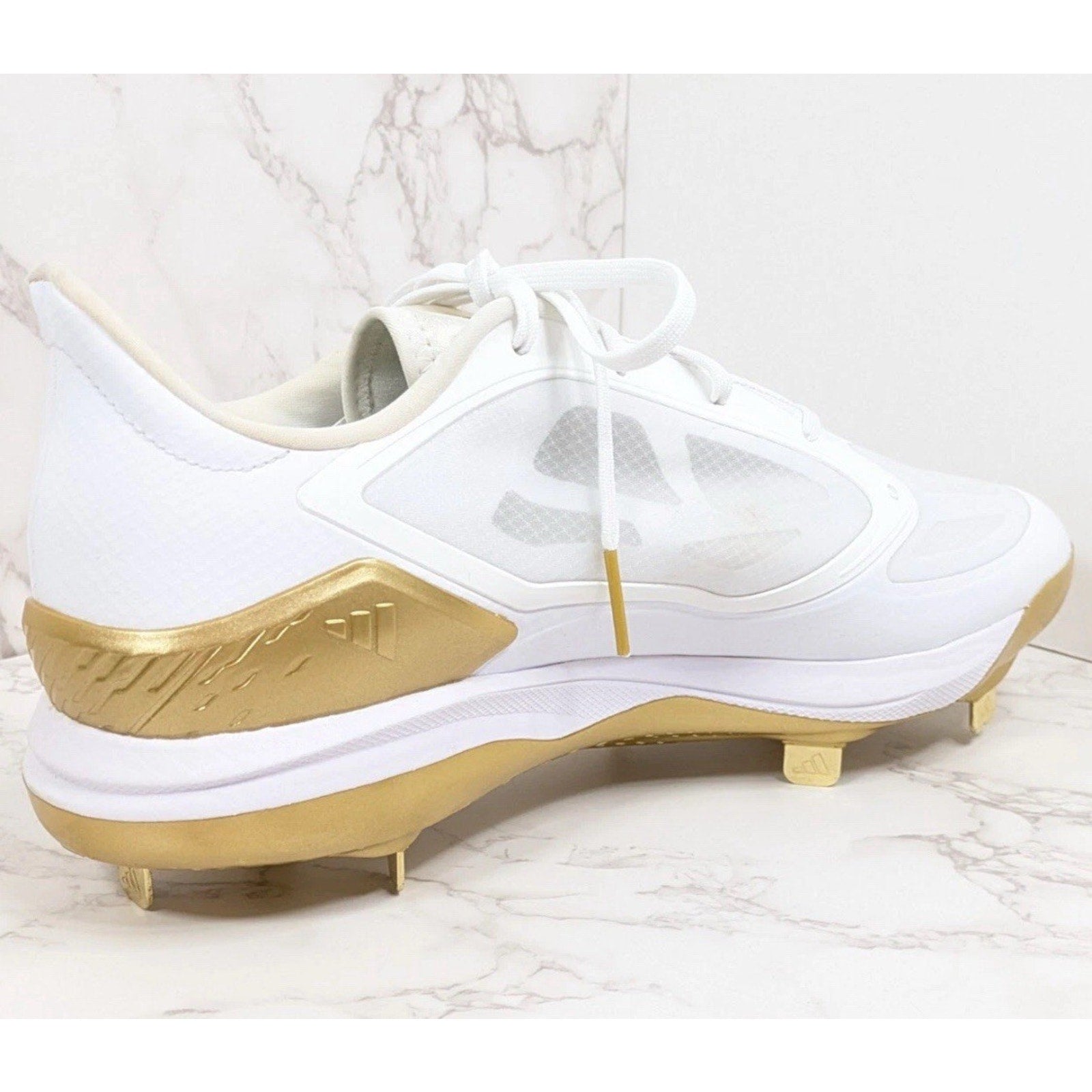 Adidas Women's Adizero PureHustle 3 Elite Metal Softball Cleats White/Gold Sz 13
