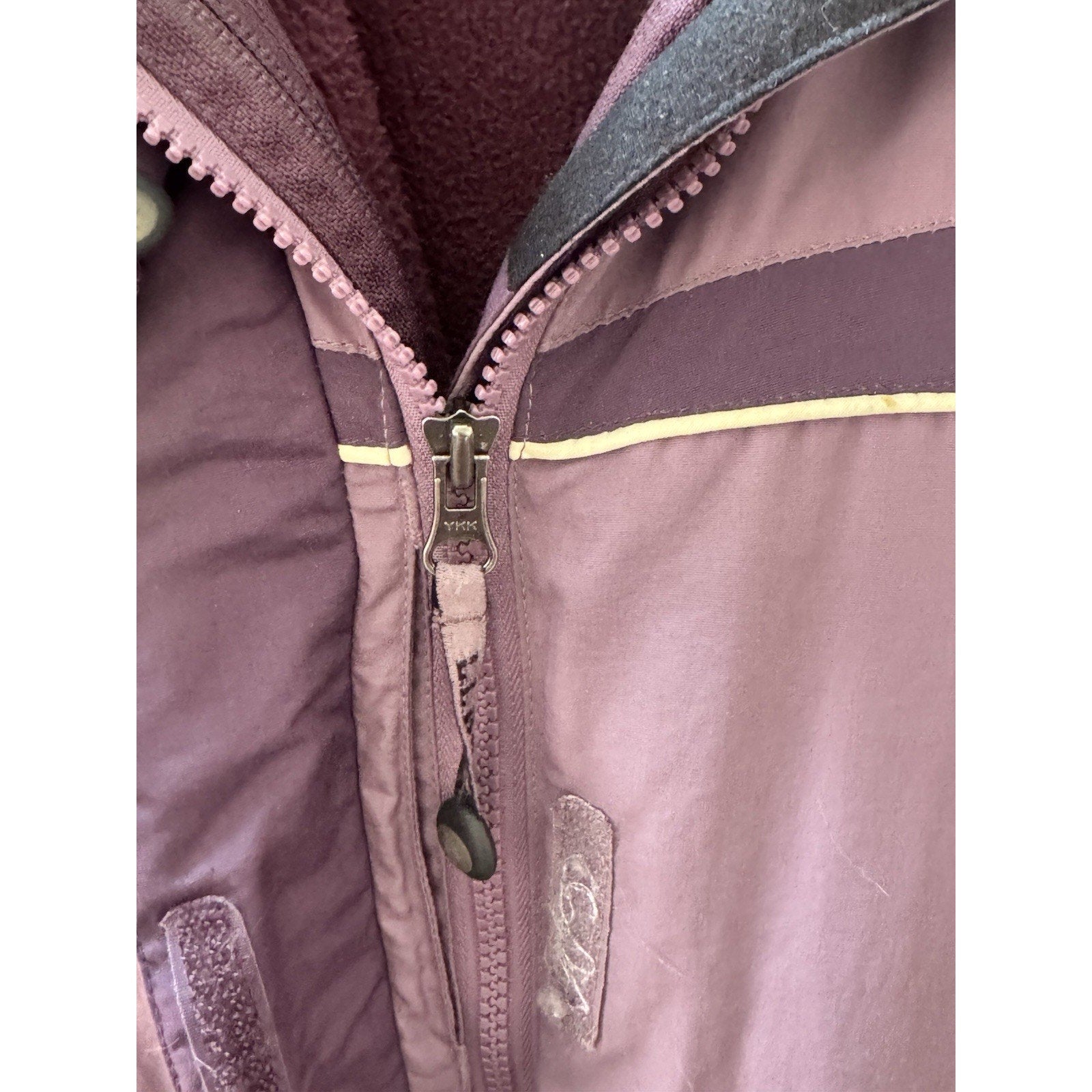 Vtg LL Bean Jacket Womens Petite Medium Purple Warm Up Fleece Lined Ski Snow M