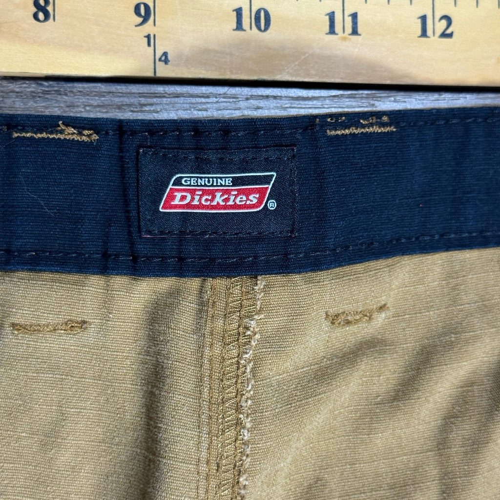Genuine Dickies Ripstop Cargo Shorts Mens 40 Brown Relaxed Fit Work Utility