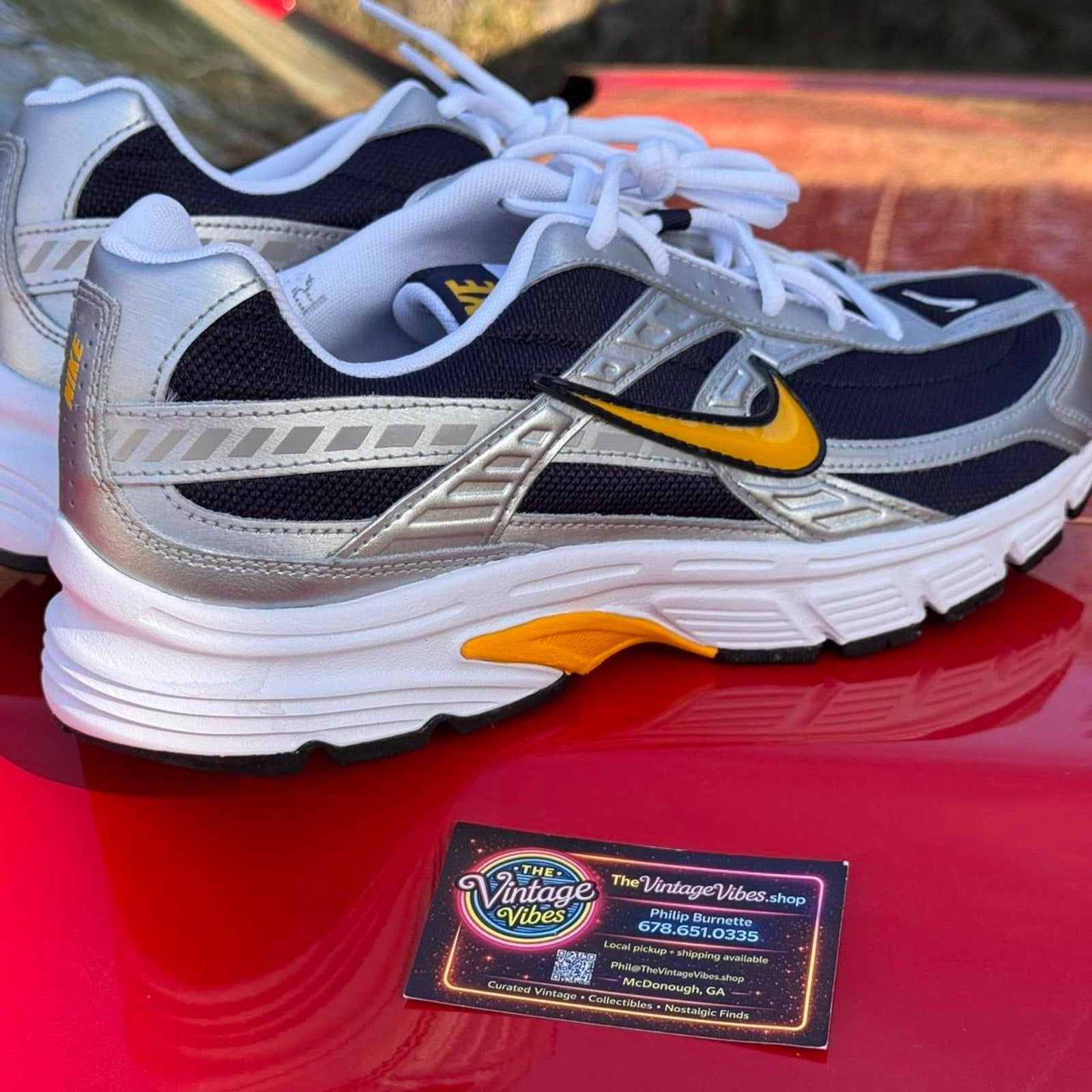 Nike Initiator Obsidian Metallic Silver White Team Gold Running Shoes Men’s 11