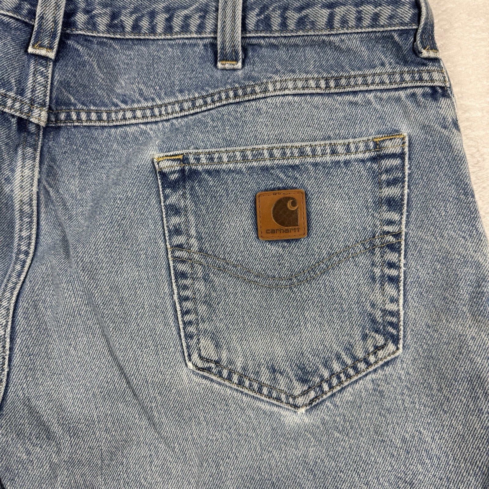 Carhartt B42 Relaxed Fit Jeans Mens 40x30 Distressed Workwear Denim Made Mexico