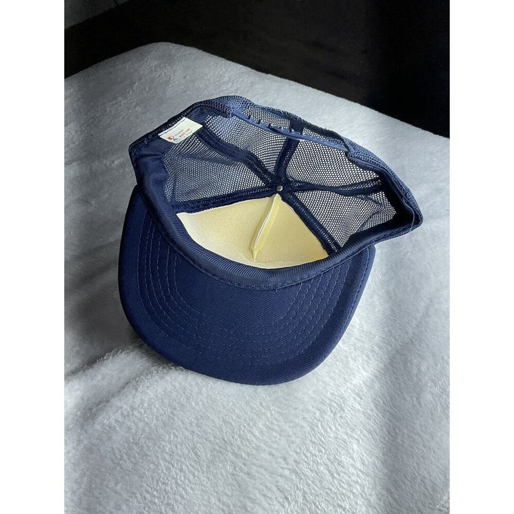 Vintage Lance Aircraft Supply Trucker Hat Jet Blue Foam AT6 Harvard SNJ AIRPLANE