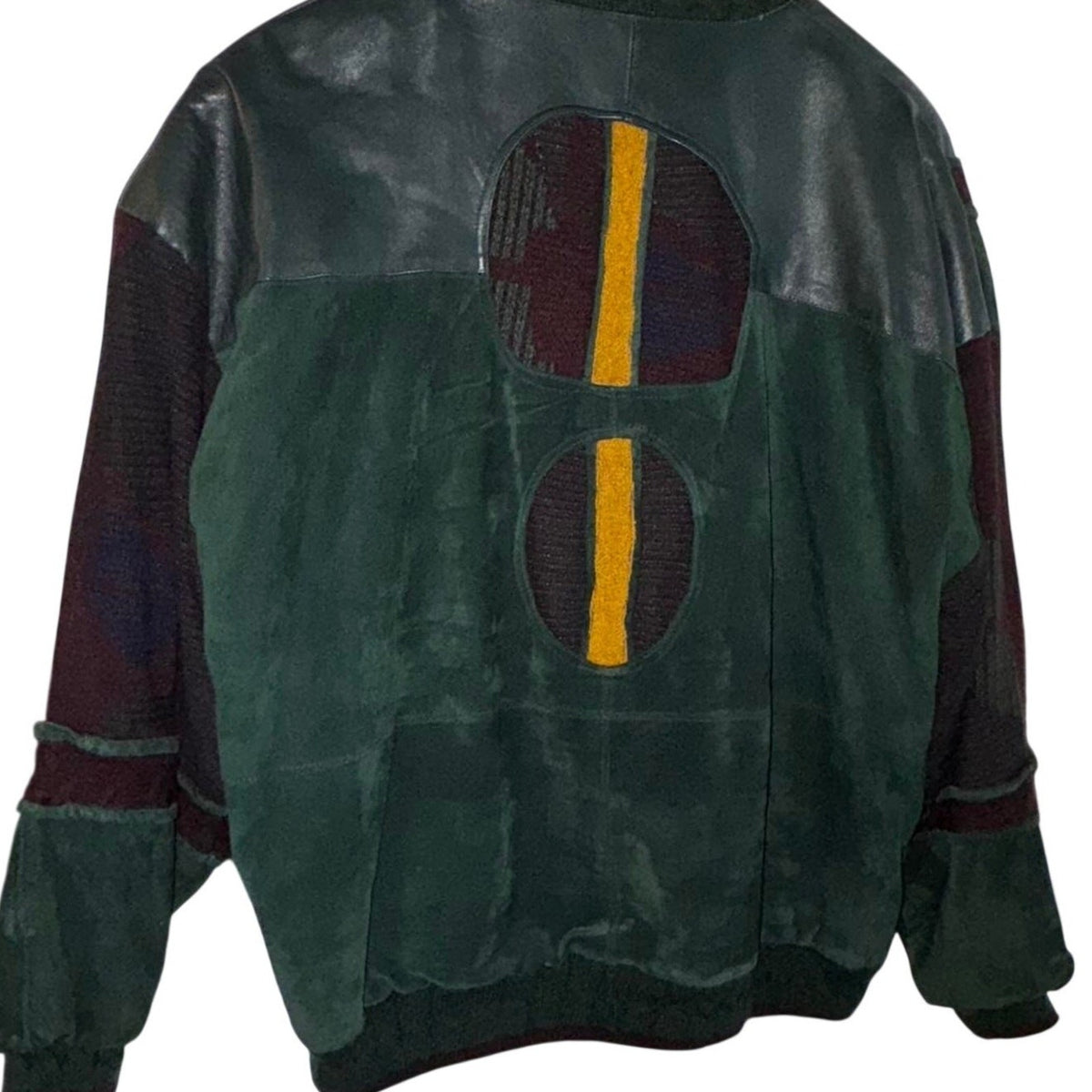Vintage Saxony Collection Patchwork Leather Jacket 90s Artwear 3X