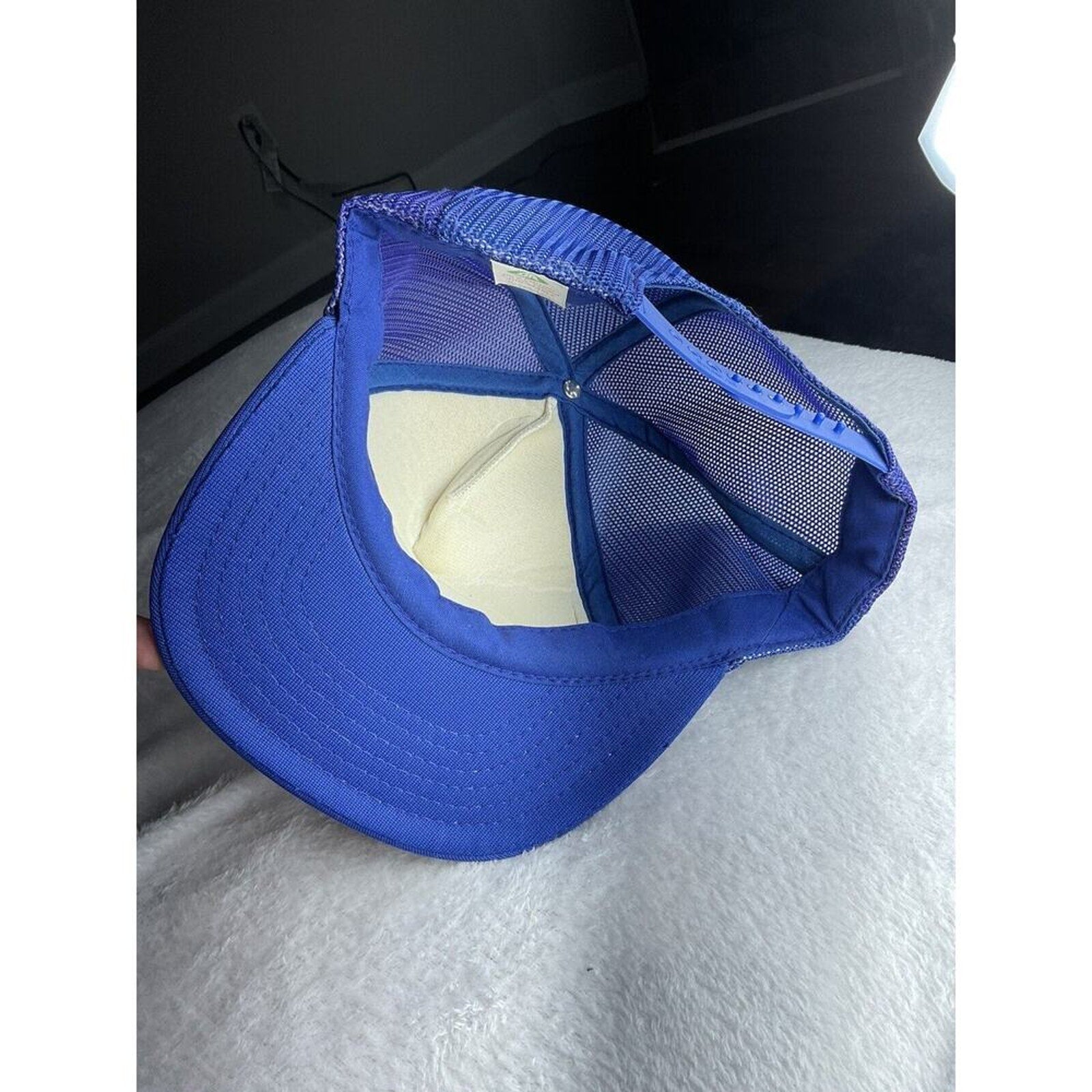 Vintage‎ AVEMCO For Aviation People Blue Mesh Back Adjustable Trucker Hat Sz M-L