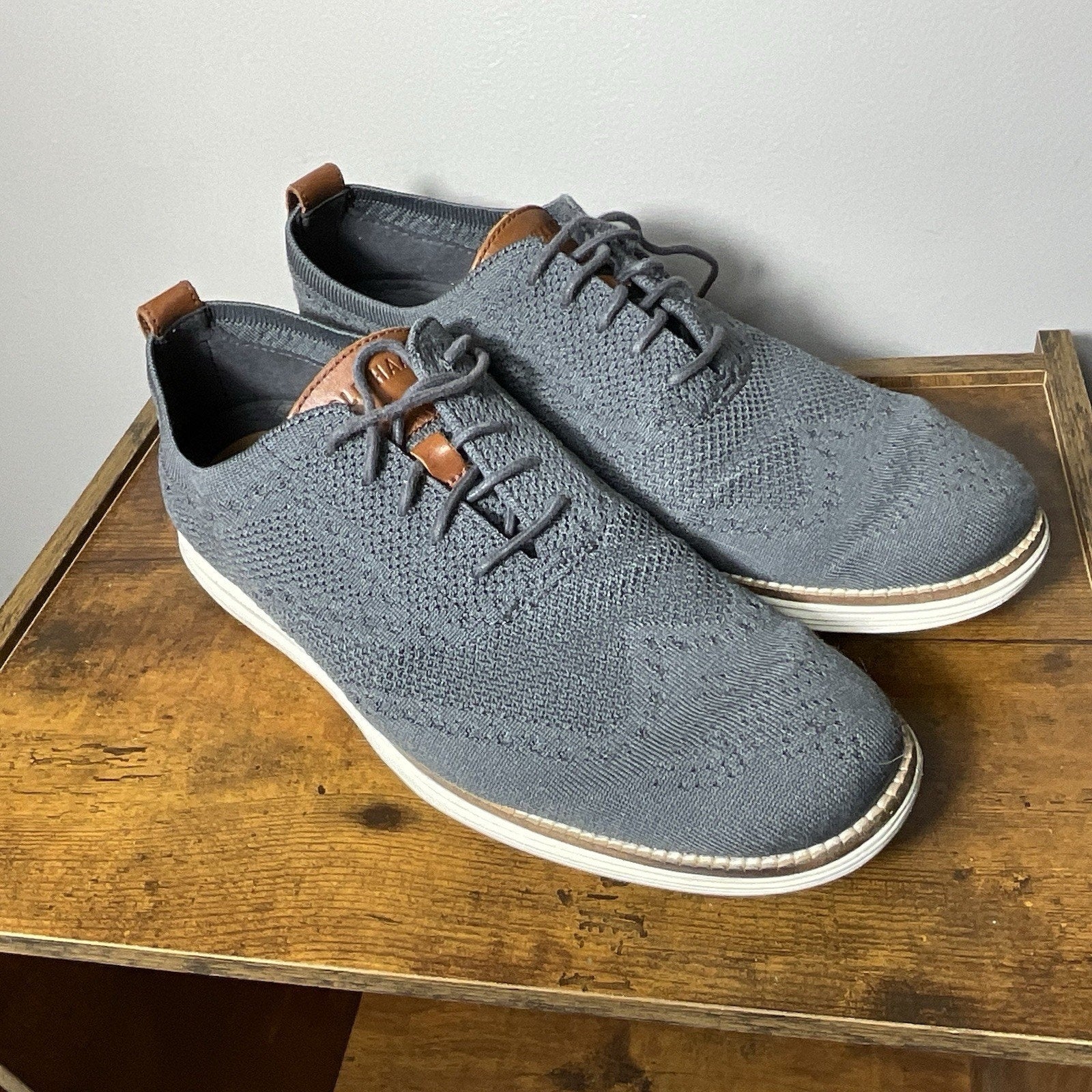 Cole Haan Original Grand Stitch Lite Men's Oxford Shoes, Magnet/Ivory, 10 M