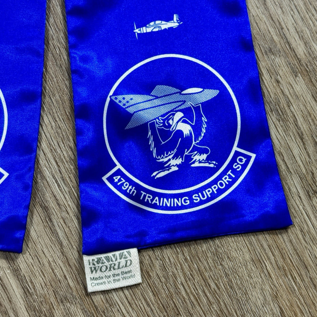 Vtg Early 2000s USAF 479th Training Support Squadron Crew Scarf Made USA Rama