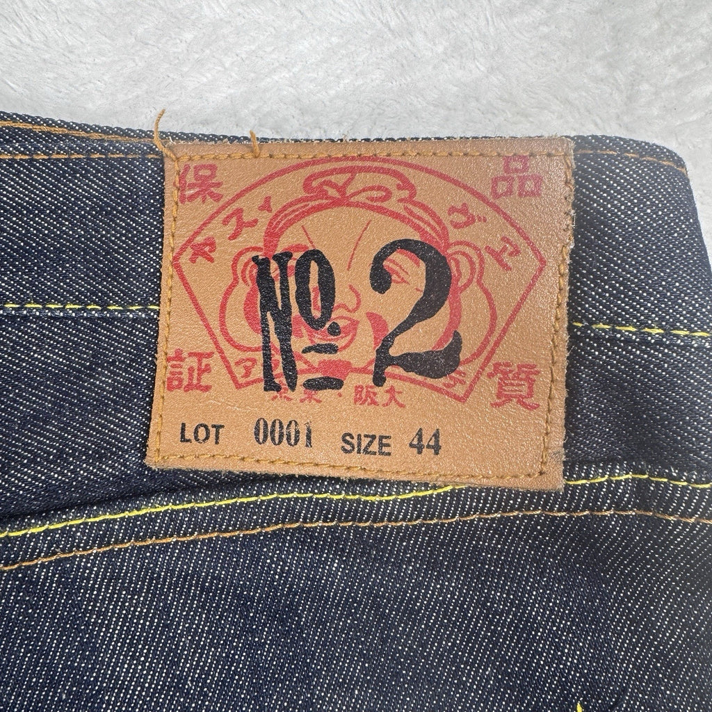 Vtg Y2K Evisu No.2 Lot 0001 Selvedge Denim Jeans Japan Button Fly Baggy 44x36