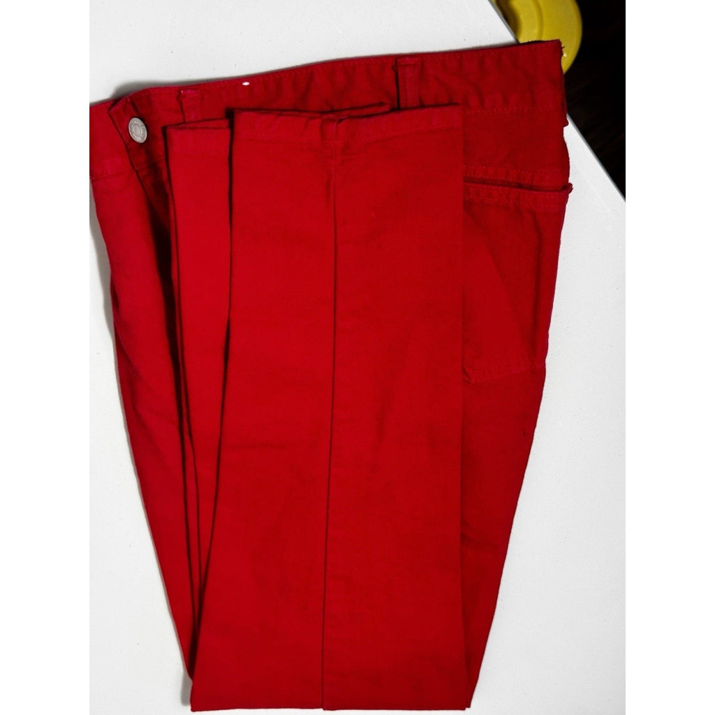 Rare 90 JUST USA Red High Waist Straight Leg Jeans Sz 9 ~ 27” Waist Made in USA