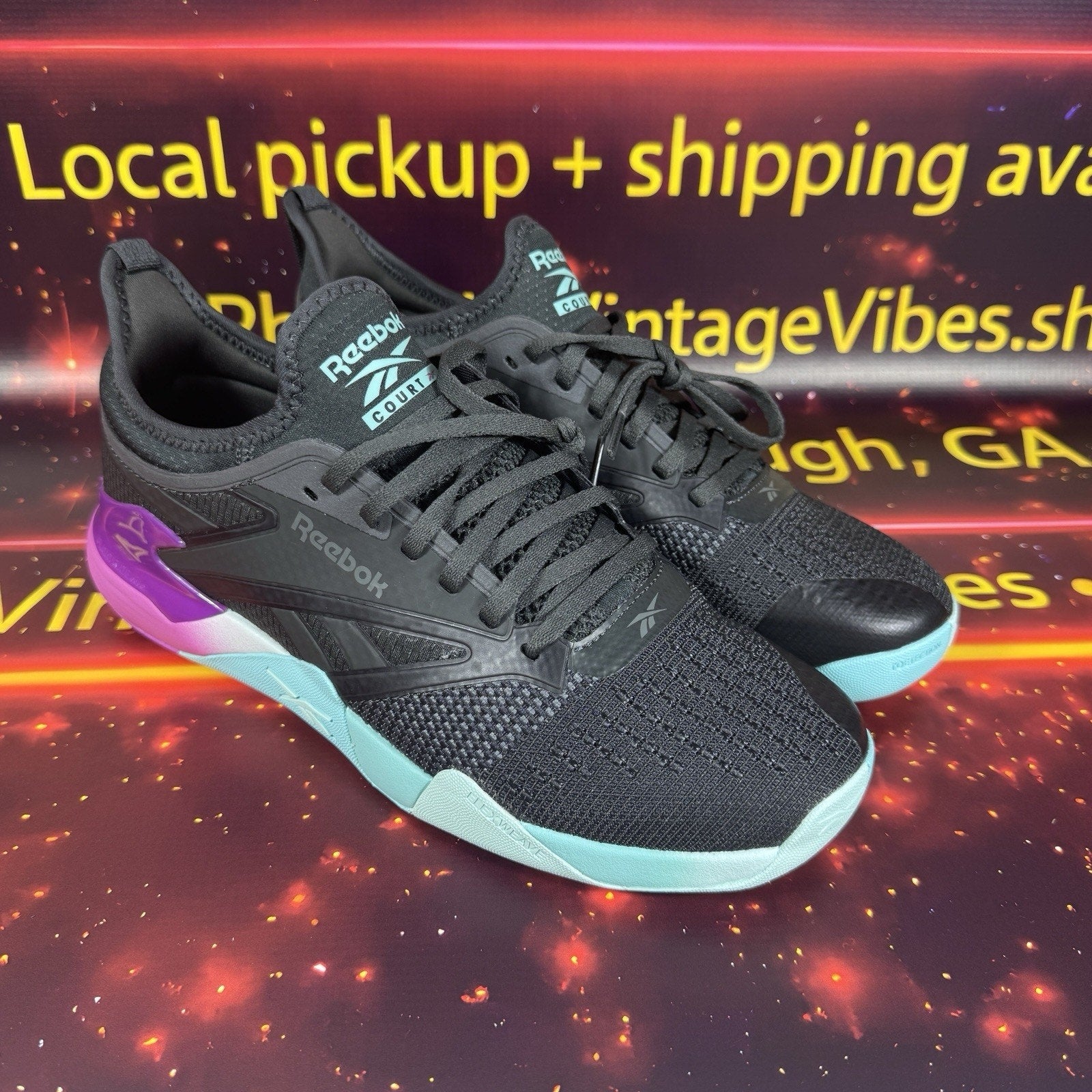 Reebok Sneaker Training 100212266 Nano Court Grey Purple Aqua Men’s 9 Women 10.5