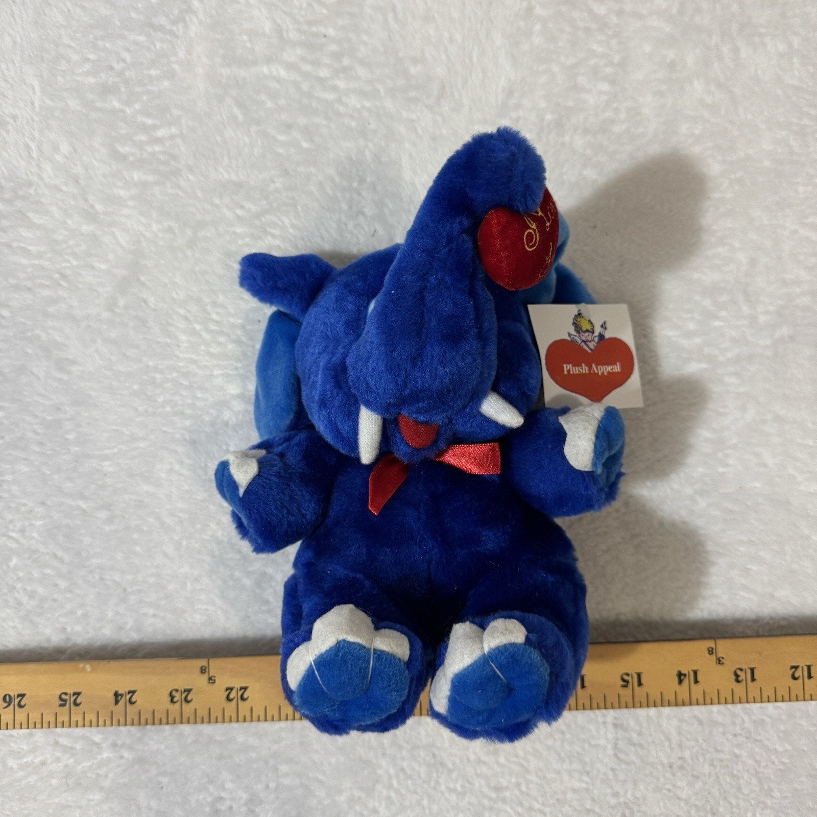Rare Plush Appeal Blue Elephant Plush Stuffed Animal I Love You Heart Vtg NWT