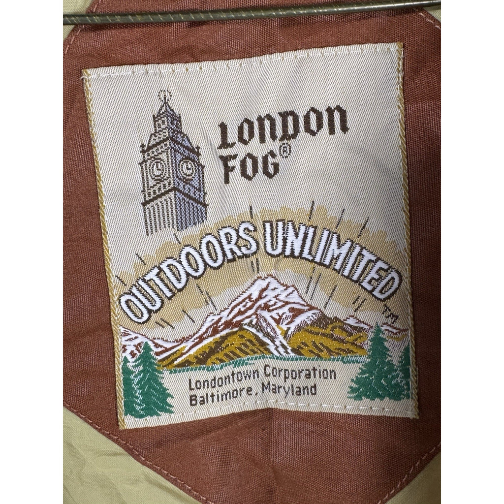 Vtg 1970s London Fog Outdoors Unlimited Striped Cafe Racer Jacket Tan Brown Sz M