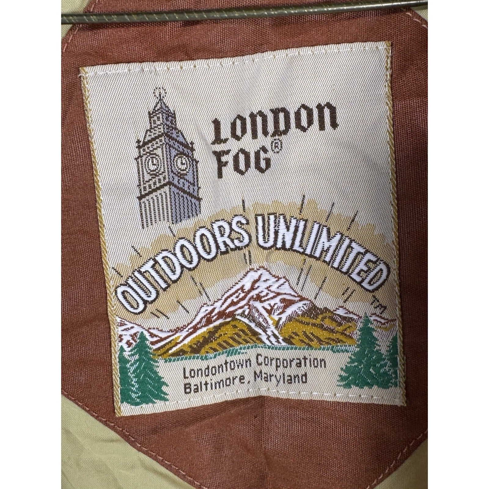 Vtg 1970s London Fog Outdoors Unlimited Striped Cafe Racer Jacket Tan Brown Sz M