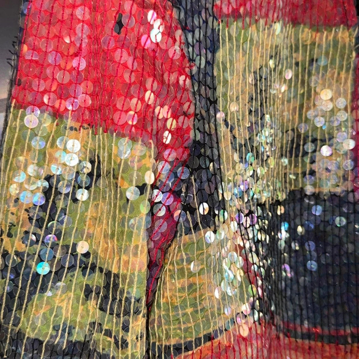 Vintage Sandy Starkman Sequin Patchwork Jacket Abstract Artwear Blazer L
