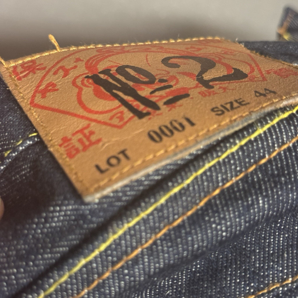 Vtg Y2K Evisu No.2 Lot 0001 Selvedge Denim Jeans Japan Button Fly Baggy 44x36