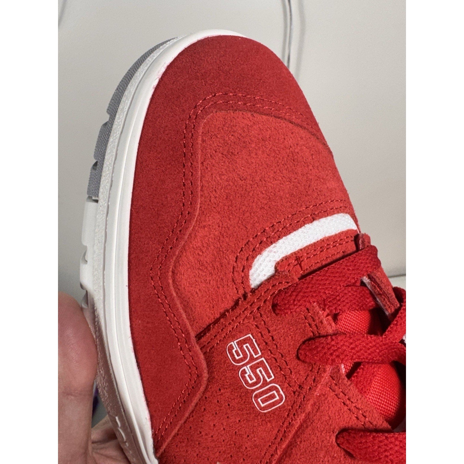 New Balance 550 Suede Team Red BB550VND Men’s 11.5 Retro Low Basketball Sneaker