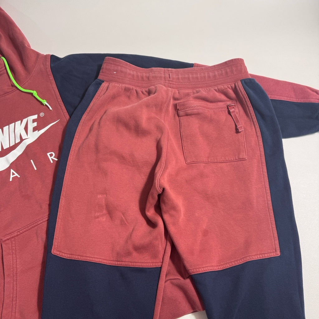 Nike Air Matching Hoodie Jogger Set Small Red Navy DR8948-661 Sportswear