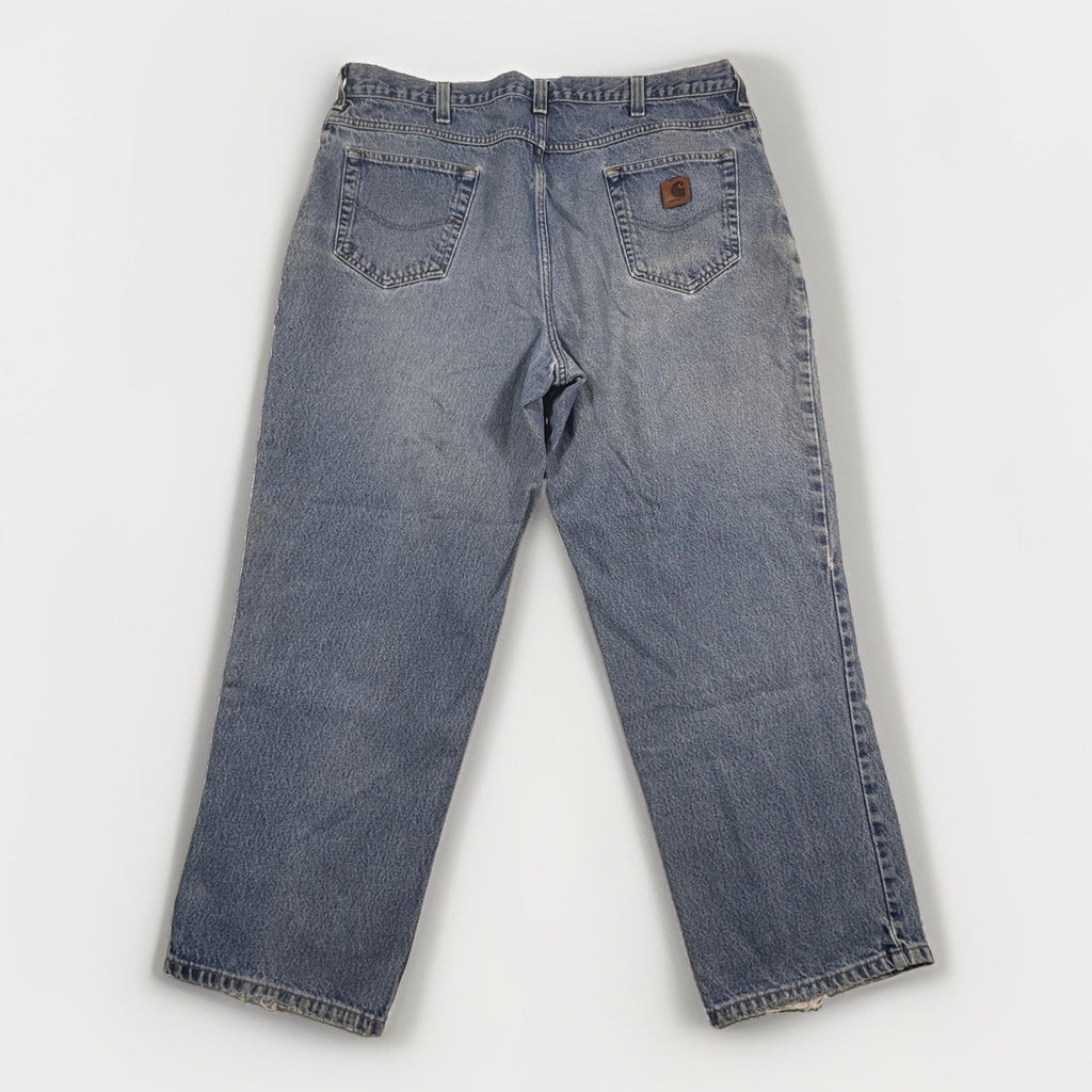 Carhartt B42 Relaxed Fit Jeans Mens 40x30 Distressed Workwear Denim Made Mexico