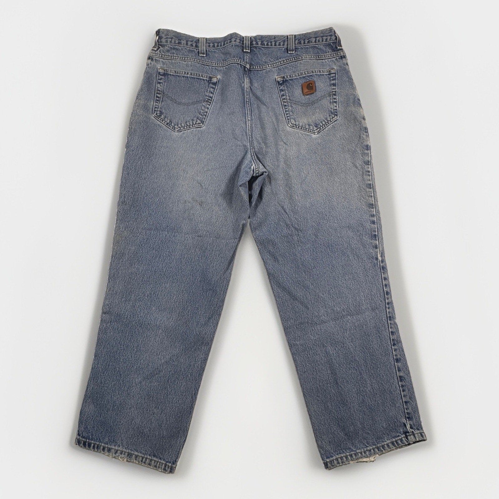 Carhartt B42 Relaxed Fit Jeans Mens 40x30 Distressed Workwear Denim Made Mexico