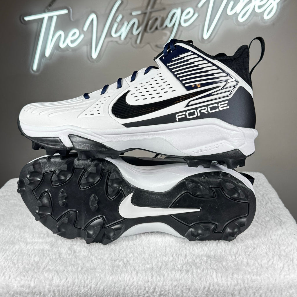 Nike Force Savage Pro 3 Shark Football Cleats White Navy FJ8163-103 Sz 16