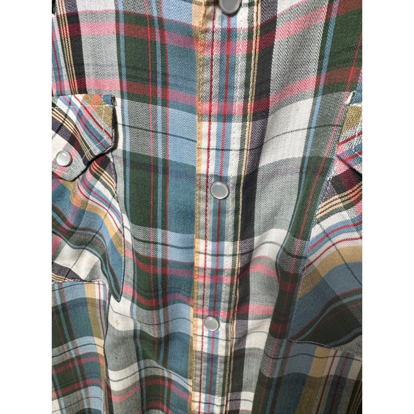 High Noon Pearl Snap Western Plaid Shirt Men’s Large Cowboy Ranch Rodeo Vintage