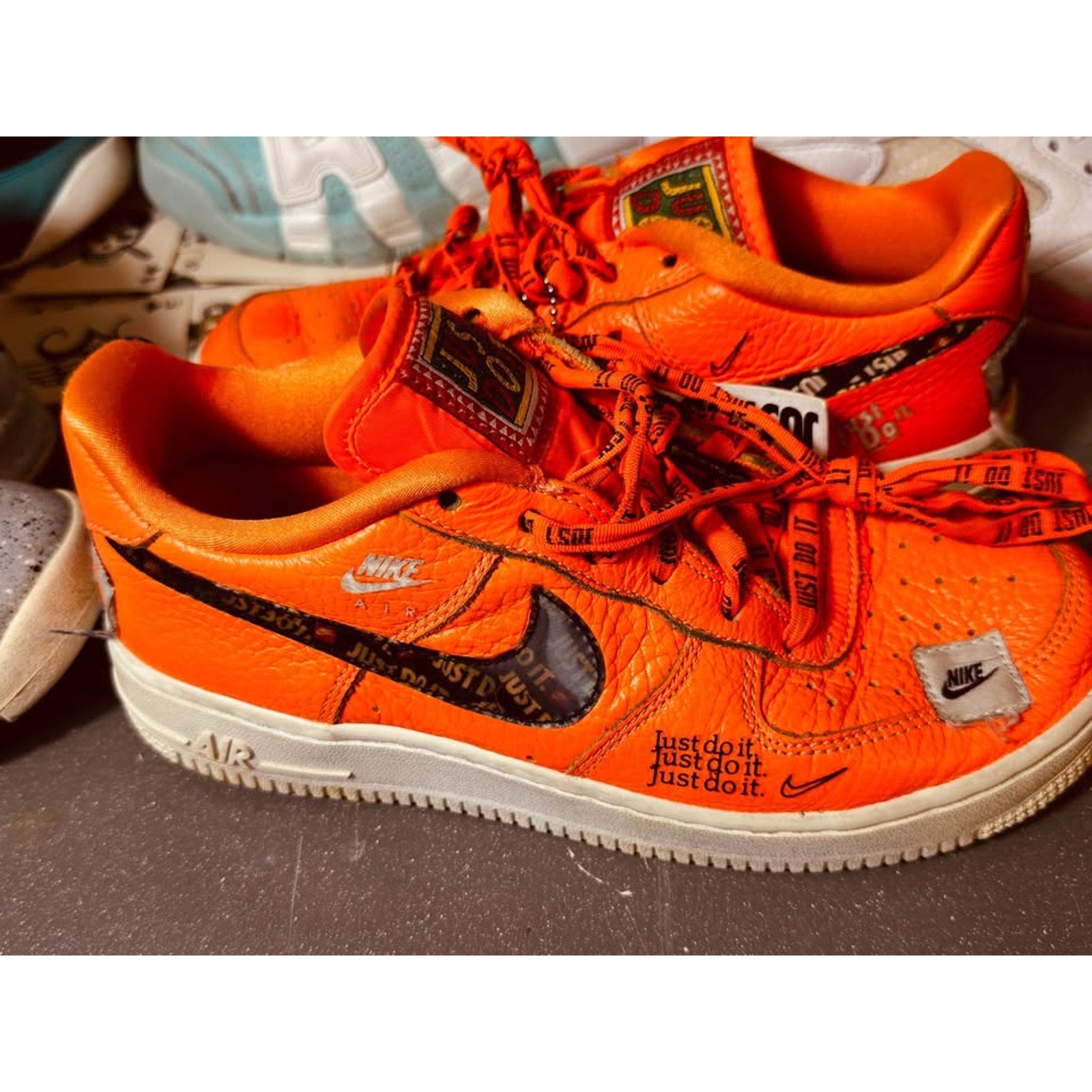Nike Air Force 1 Low GS Just Do It Total Orange Black AO3977-800 Youth 5.5Y / Women’s 7
