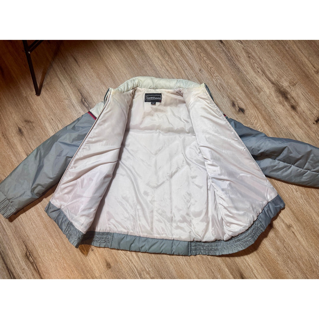 Vintage Current Seen Puffer Jacket & Vest Gray Beige Zip-Off Sleeves XL Korea