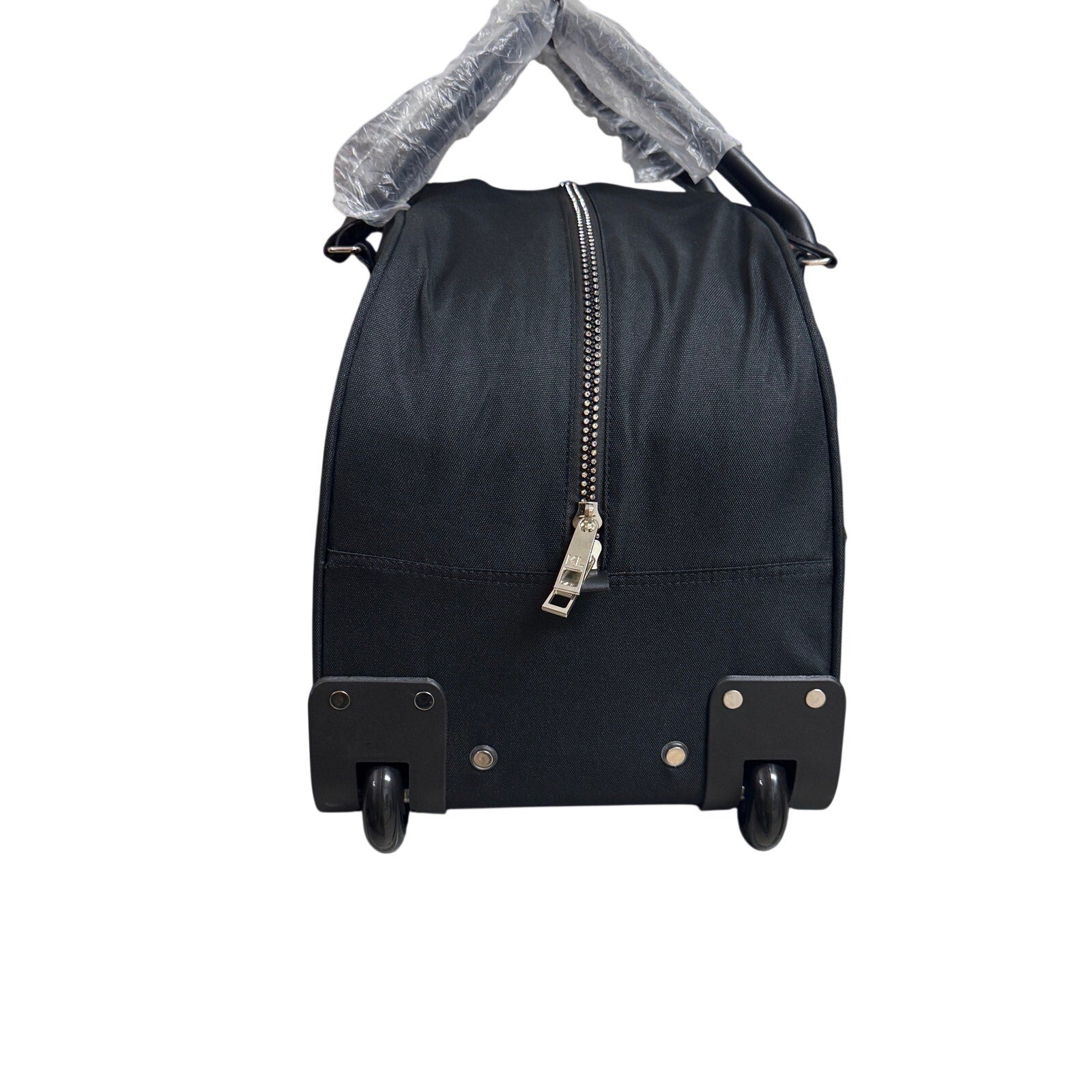 Karl Lagerfeld Paris Ikonik Rolling Weekender Duffel Carry On Luggage Black NWT