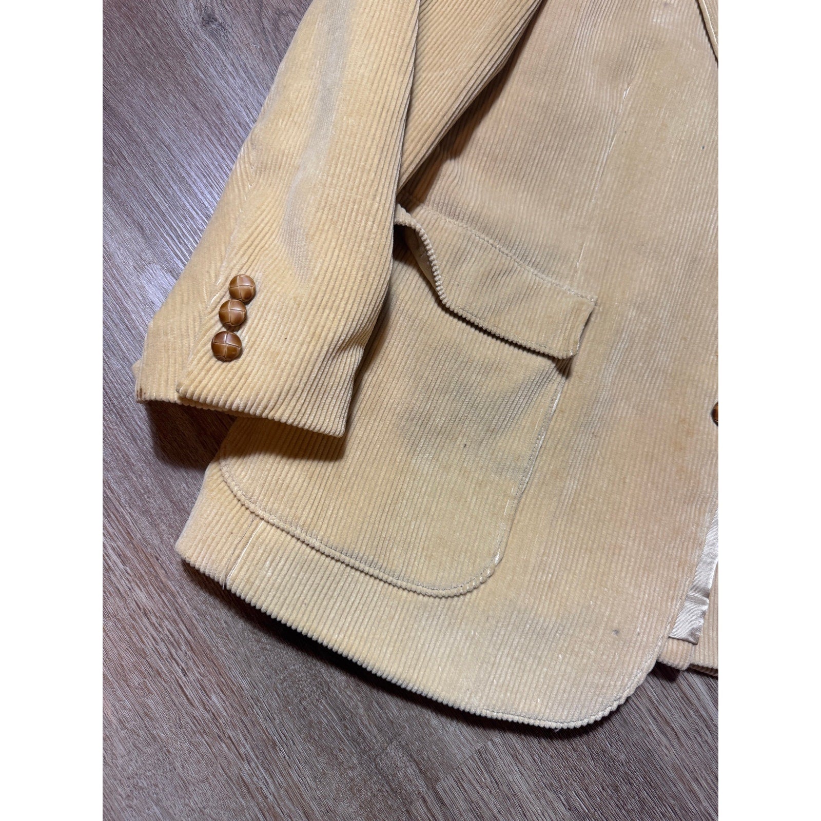 Vintage Sergio Valente 80s 90s Corduroy Blazer Sport Coat Tan Beige 42R