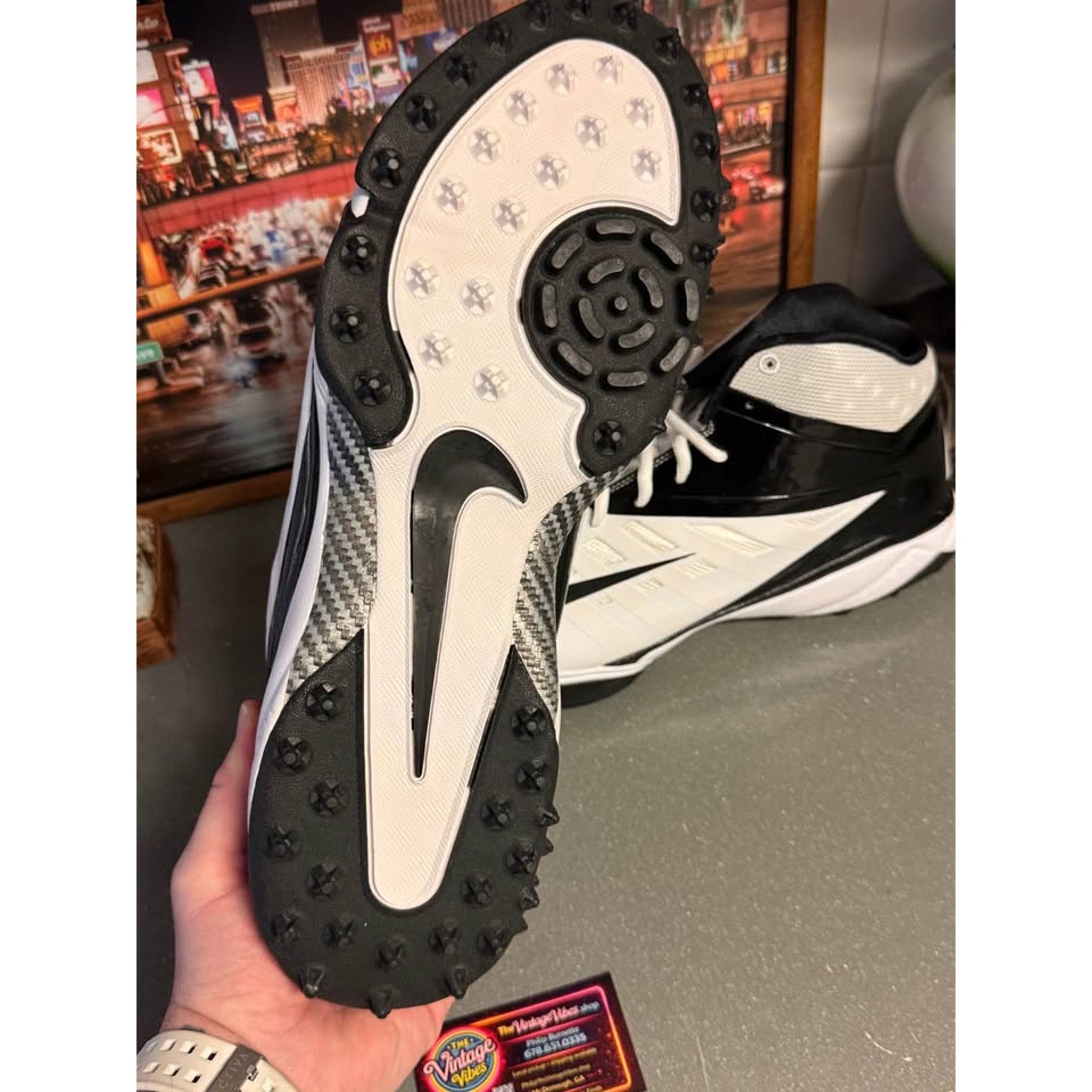 Nike Vapor Pro 3/4 Destroyer Turf Football Cleats White Black Mens 17 NWOB