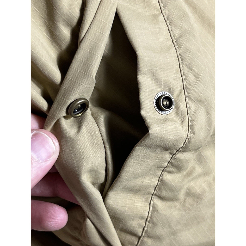 VTG 90s Tommy Hilfiger Reversible Bomber Jacket Tan Green L/XL Puffer Coat Y2K
