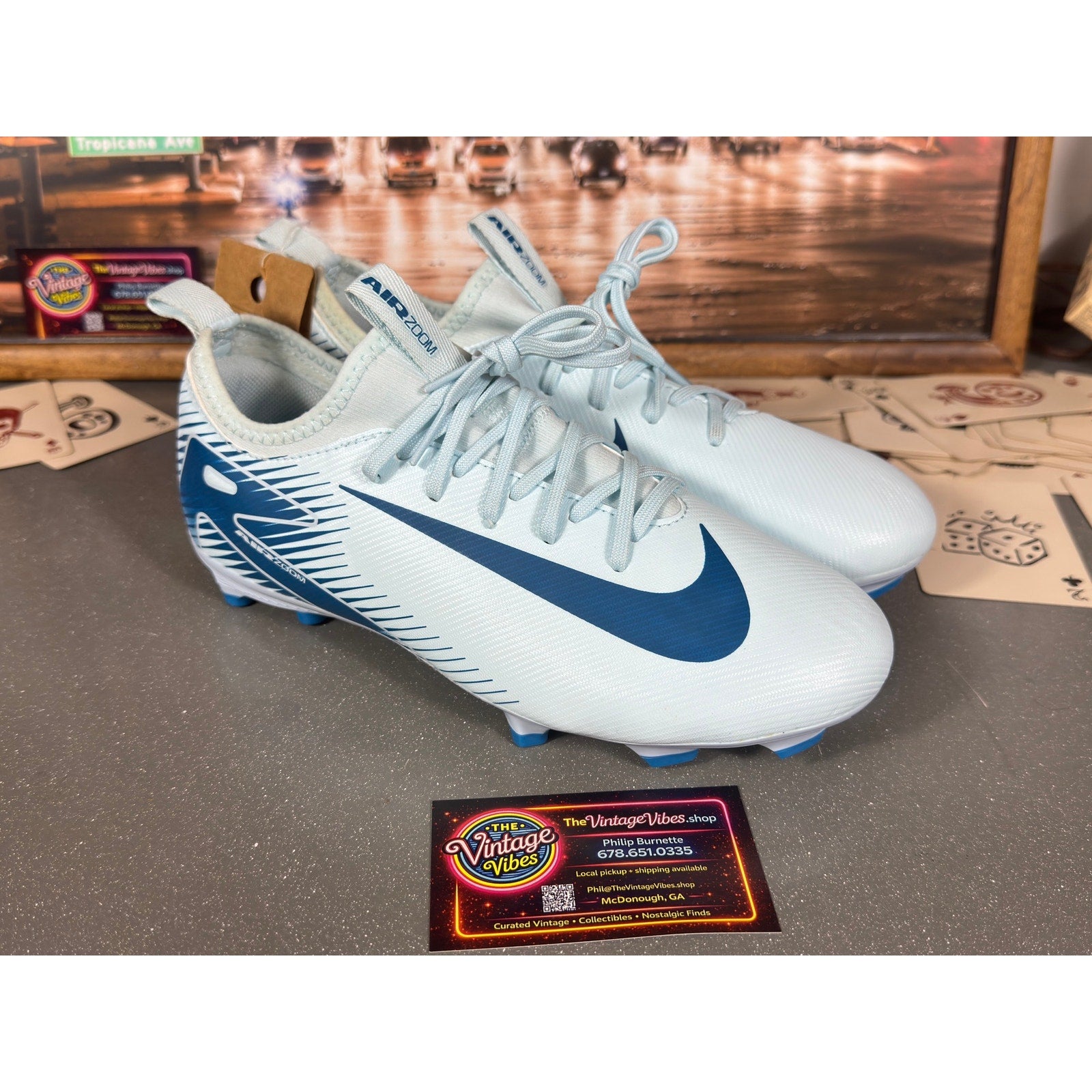 Nike Mercurial Air Zoom Soccer Cleats FQ8392-400 Men’s 5 5Y Women’s 6.5 Blue FG