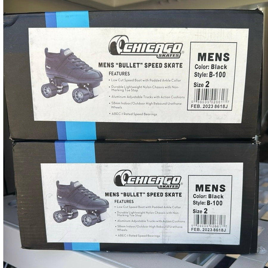 Chicago Skates Bullet Roller Skates Youth Boys Sz 2 Women’s 4 Quad Speed Skates