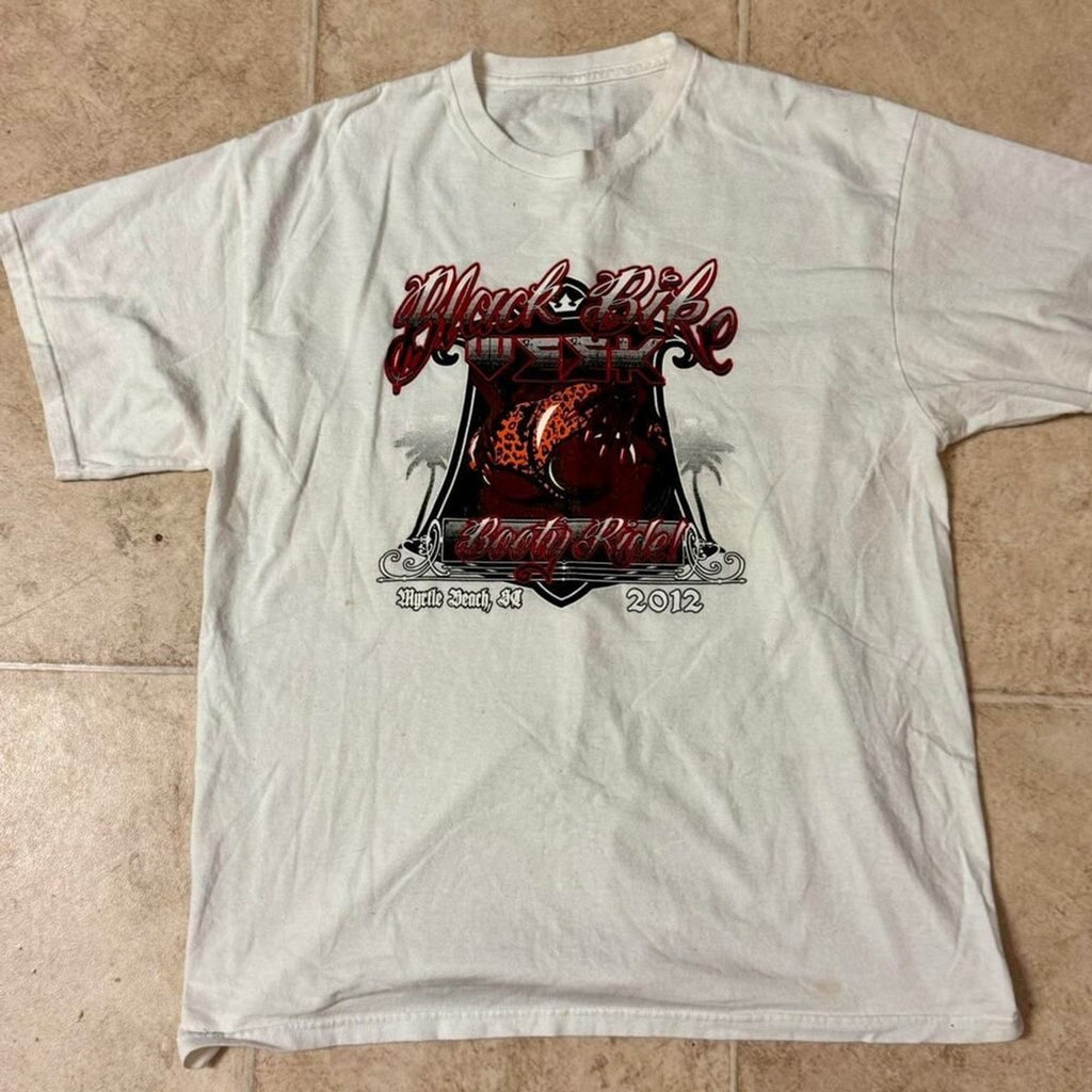 Vtg 2012 Black Bike Week Myrtle Beach SC Event Only Graphic Tee Rare