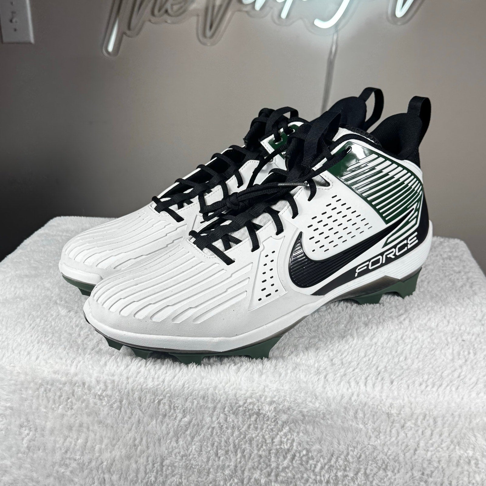 Nike Force Savage Pro 3 Lineman Football Cleats White Black Green DA5453-112 16