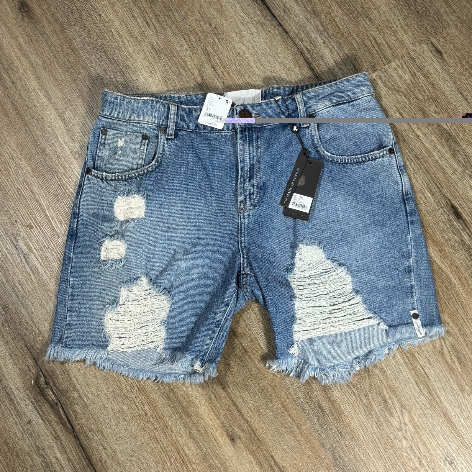 OneTeaspoon Stevies Boyfriend Denim Shorts BNWT Womens 31 34 Pacifica Distressed