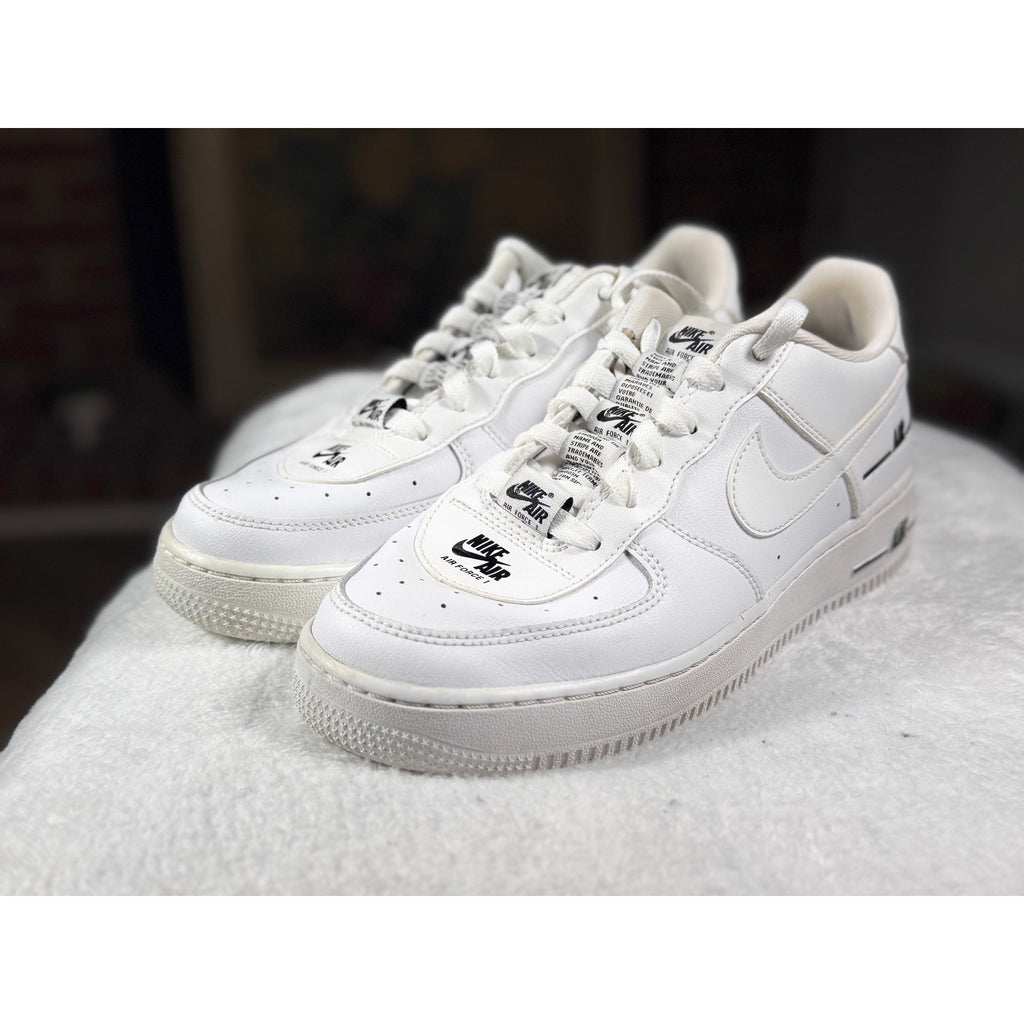 Nike Air Force 1 Low White Black Outline CJ4092-100 Youth Sz 7Y Men 7 Women 8.5