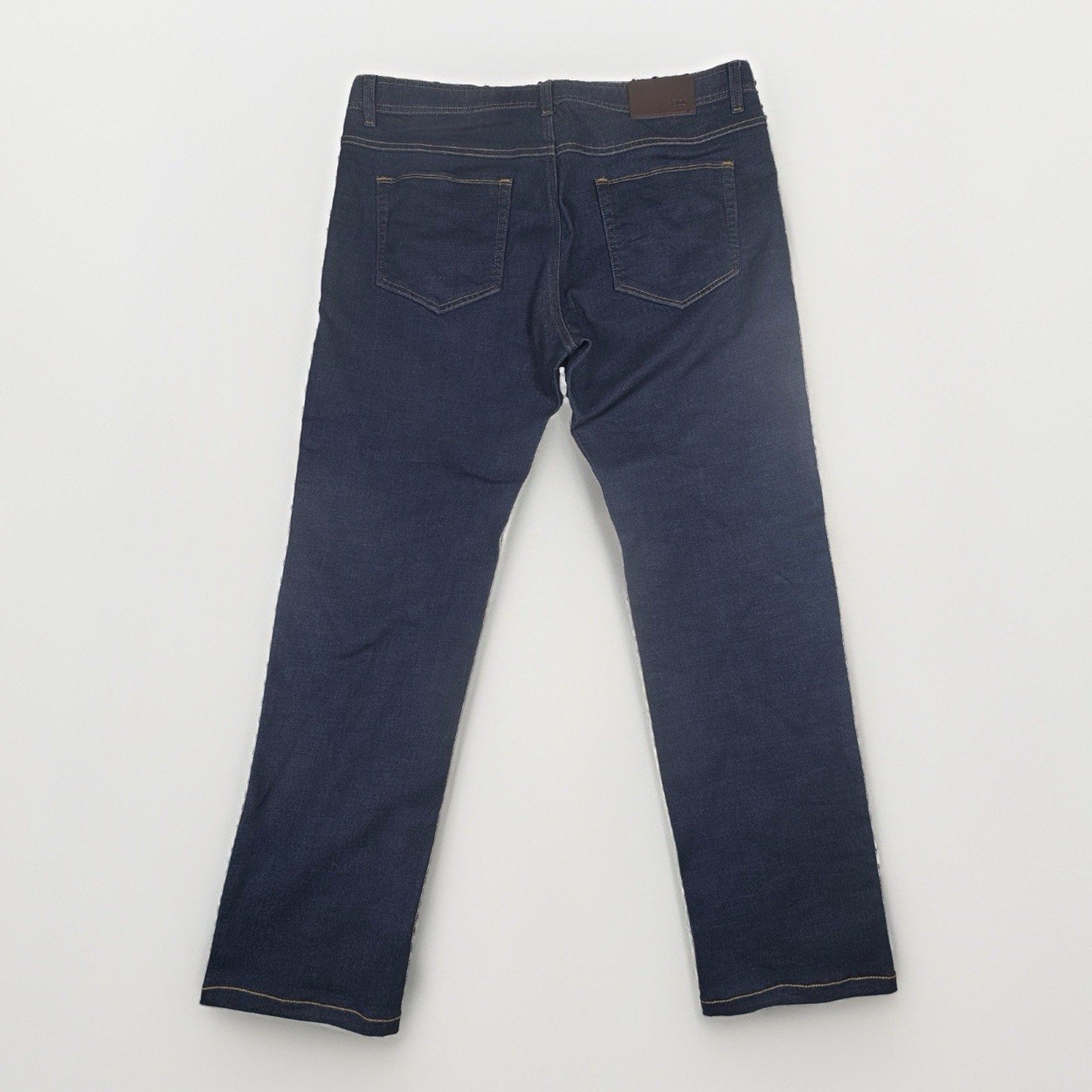 Enzo Tovare Mens 38 x 29 Dark Wash Slim Straight Stretch Denim Jeans Blue