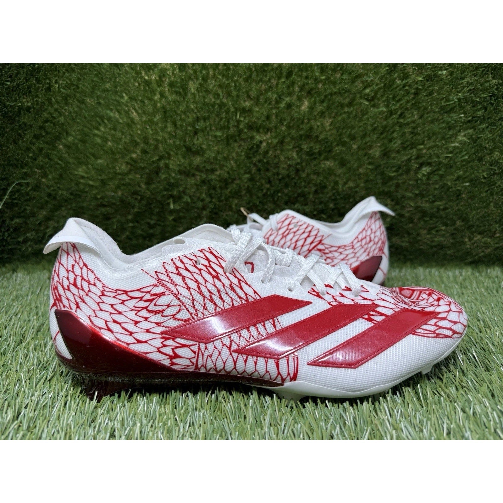 Adidas Adizero Electric Football Cleats White Red IH8571 Sz 18 NWT