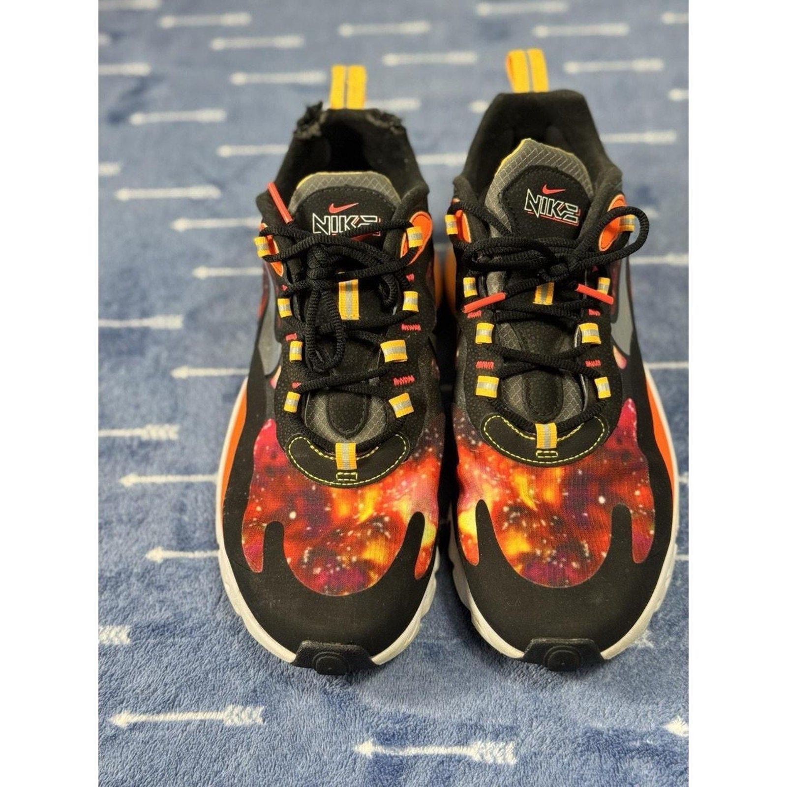 Nike Air Max 270 React Galaxy CW8567-001 Black Orange Men’s 8 / Wmns 9.5