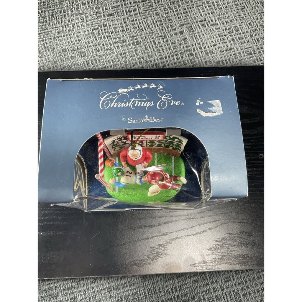 Vintage Santa's Best Musical Ornament Elves vs. Reindeer Football Game NCAA NFL