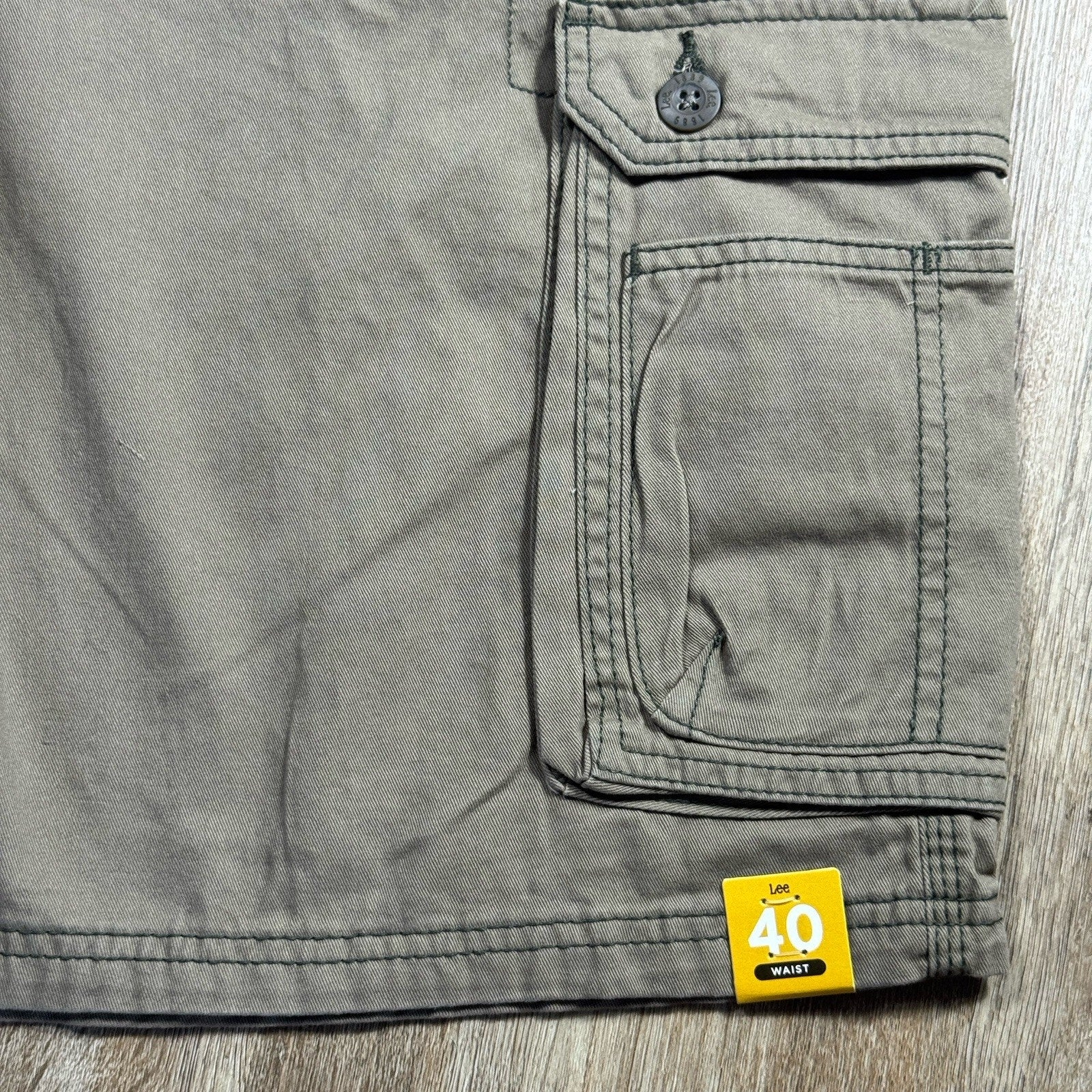 Lee Legendary Wyoming Cargo Shorts Mens 40 Gray NWT Utility Workwear Belted
