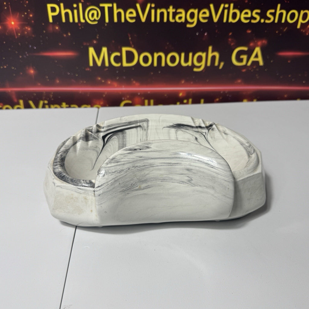American Eagle Ceramic Ashtray 1967 USA Large Hand Painted Vintage Atlantic Mold