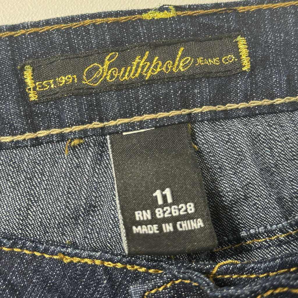Southpole Studded Pocket Flare Bootcut Jeans Womens Size 11 Y2K Dark Wash